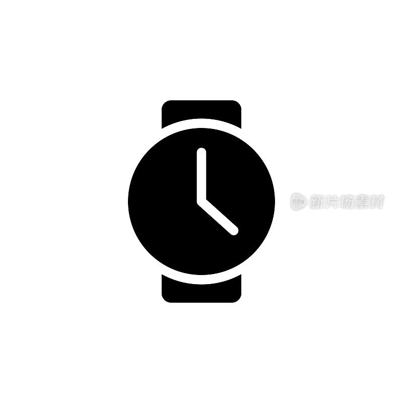 时钟固体图标。设计适用于网页，移动应用程序，UI, UX和GUI设计。